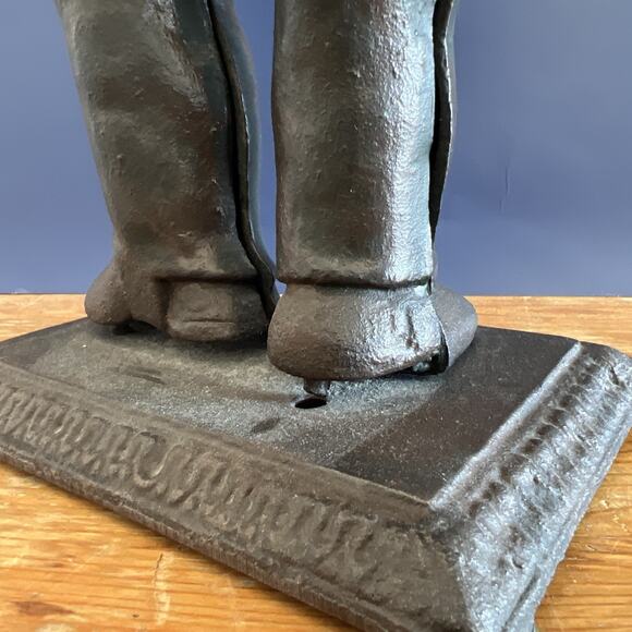 VTG Cast Iron Banjo Player Clock Figurine-16.5″ Tall-Glass Eyes-Black Americana - Picture 10 of 10